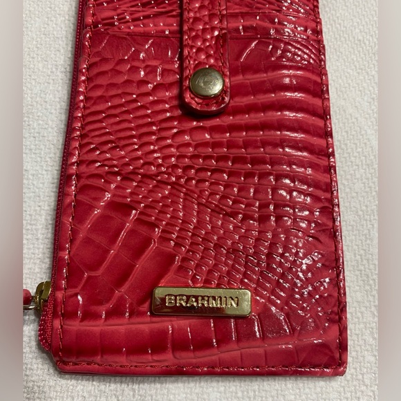 BRAHMIN NWOT MELBOURNE
LEATHER CROC-EMBOSSED
CARD WALLET: PINK - Picture 8 of 11